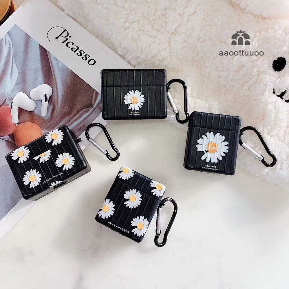 【TERSEDIA &amp; COD】Casing Silikon Gaya Korea Motif Bunga Daisy Untuk Simpan Earphone Wireless Bluetooth Apple Airpods 12