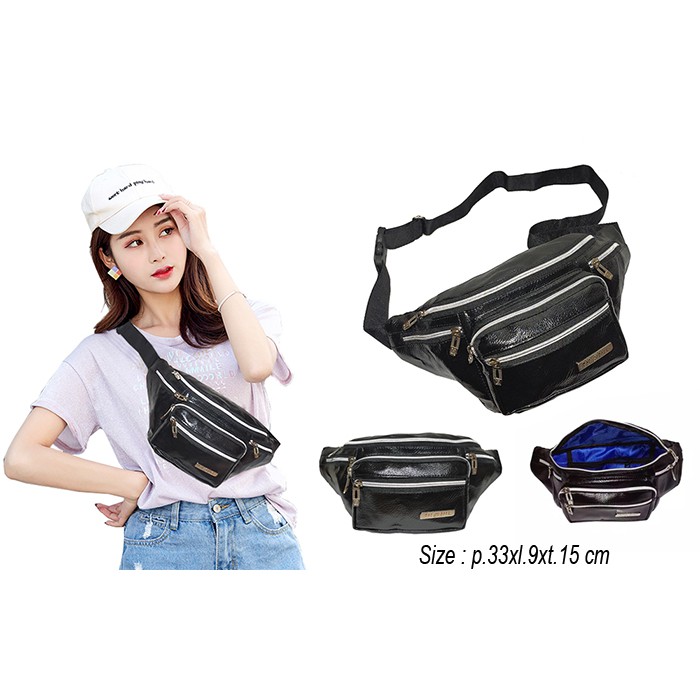 Waistbag / slingbag pria wanita // Tas slempang kulit pria wanita baepack