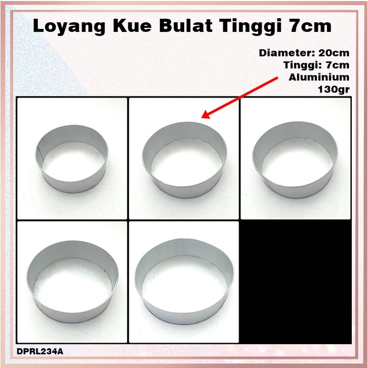 Loyang Kue Bulat Aluminium/Oven Tinggi 7cm Diameter 20cm