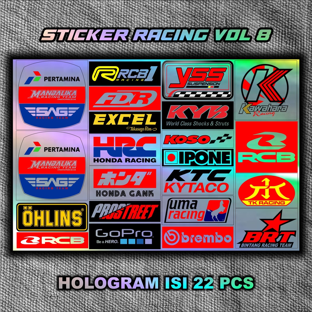 Sticker Pack Racing Sticker Hologram Stiker Motor