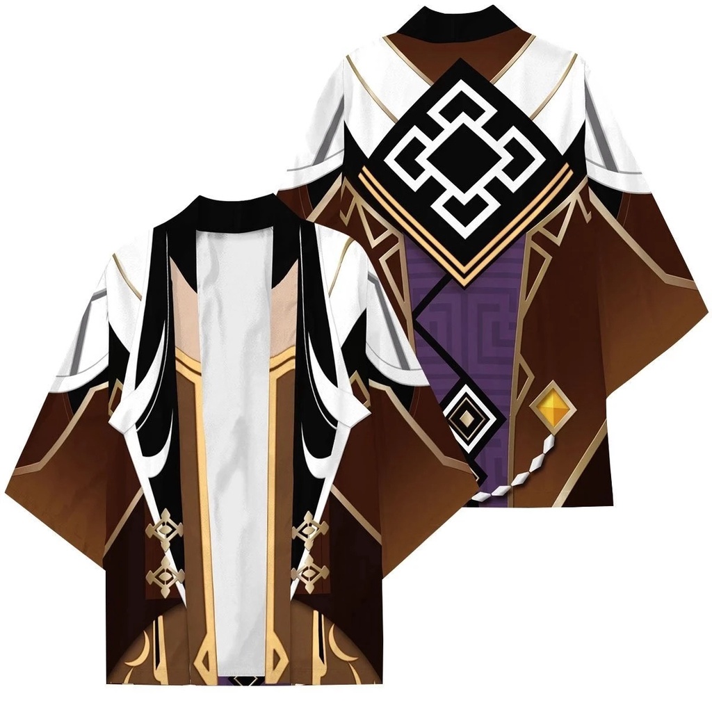 Haori Baju Cosplay  Kimono Game Genshin Impact Zhongli
