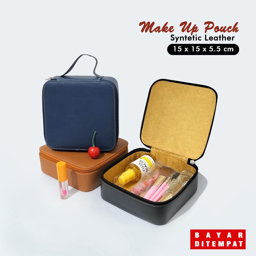 Pouch Make Up Murah Tas Kosmetik Wanita Polos Tempat Alat make up dan cermin Fashion travel pouch kekinian beauty case box krim kecantikan pouch alat kecantikan makeup perawatan wajah travel organizer bag tempat alat rias mini