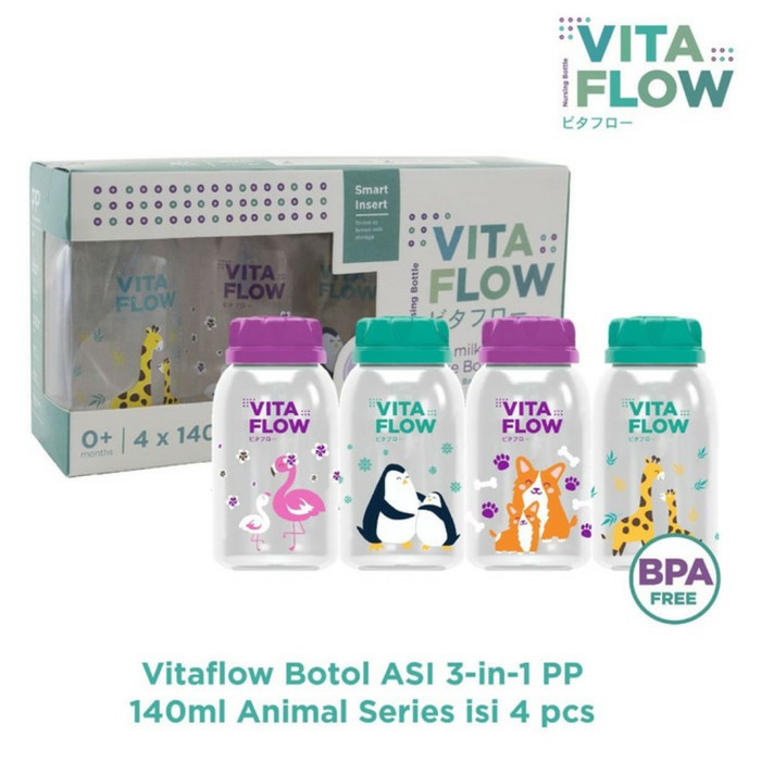 Vita Flow Botol Asi 60ml / 140ml Animal / Sky Series - Vitaflow 60 / 140 ml isi 4 / 8 pcs