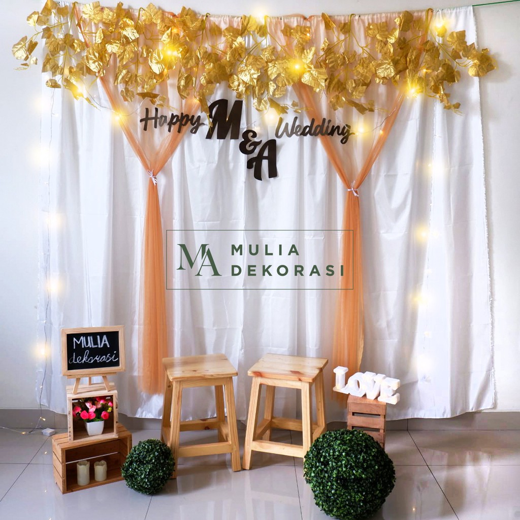 Dekorasi Backdrop Lamaran Nikahan Aqiqah Background Bekdrop Paket Mulia M
