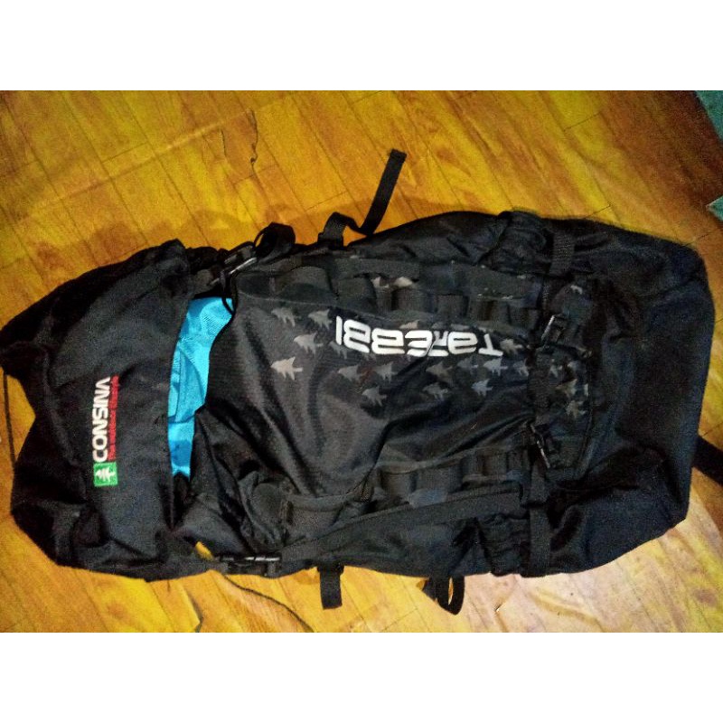 tas carrier Consina tarebbi 60l + rain coat (second)tas gunung ransel keril