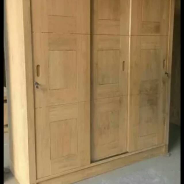 Lemari pintu 3 sleding jati mebel jepara