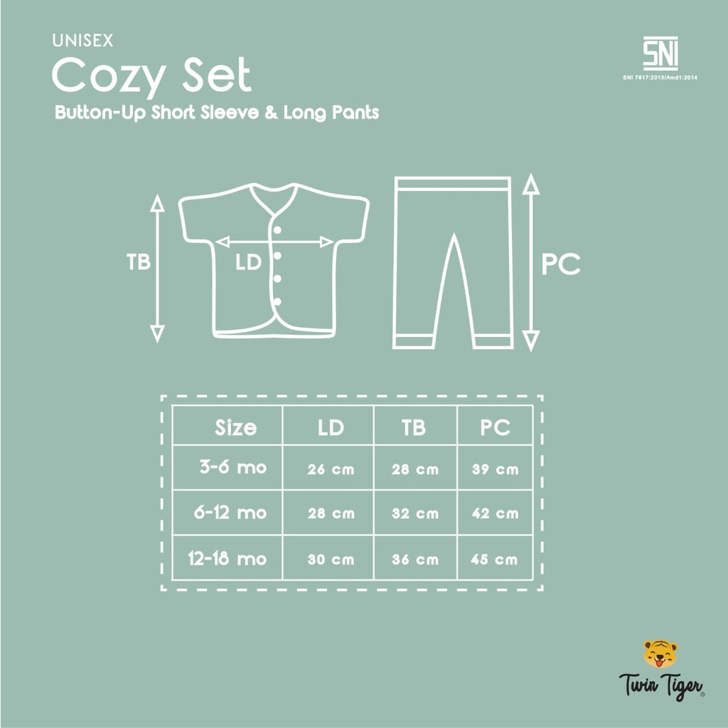 Twin Tiger Cozy Set v.2 Setelan Pendek Panjang - Piyama baby / piyama anak