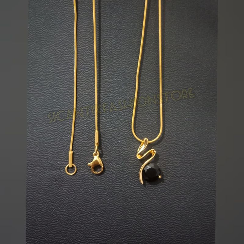 PROMO kalung Titanium plus liontin mata zircon Fashion wanita perhiasan wanita lapis emas anti Karat