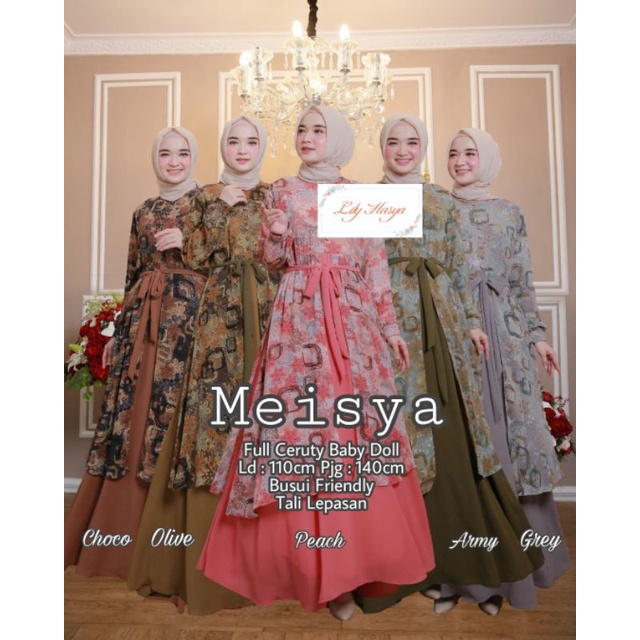 DRESS WANITA - MEISYA BY LILI HASYA - MAXY DRESS GAMIS MUSLIM MOTIF