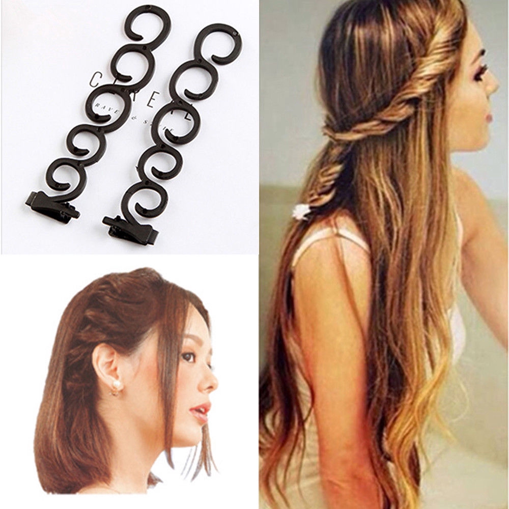 1 Set Sihir Sentuhan Rambut Kelabang Styling Braid Klip Tongkat Bun Pembuat Alat DIY