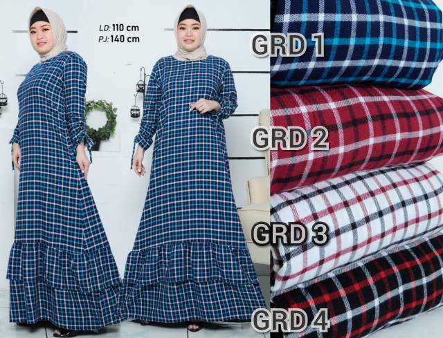 Gamis flanel/gamis rempel/gamis rempel tangan serut/gamis flanel rempel /gamis/gamis kotak/gamis