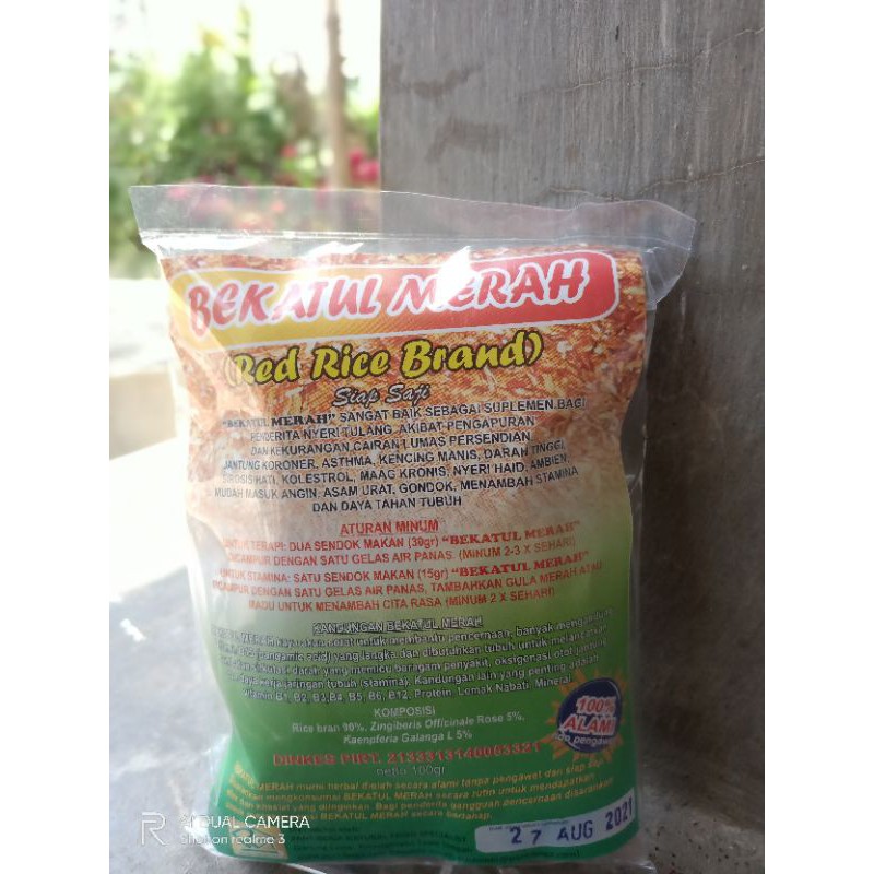 

red brand bekatul beras merah 100gr