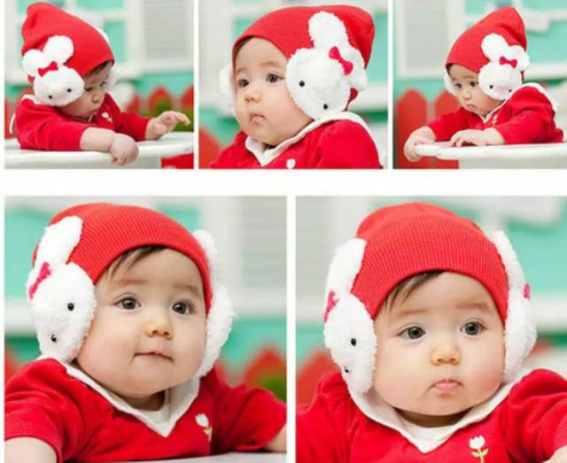 TOPI ANAK BABY BALITA MOTIF BONEKA KELINCI RABBIT BUNNY LUCU