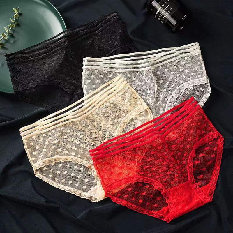 Celana Dalam Wanita Dewasa Women Panties Transparan  - CD Wanita Transparan Underwear Motif Love