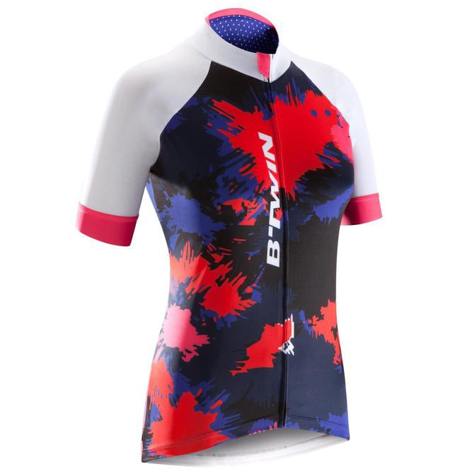 Van Rysel Jersey Sepeda Wanita Ss900 Splash Merah Decathlon 8490593 - L