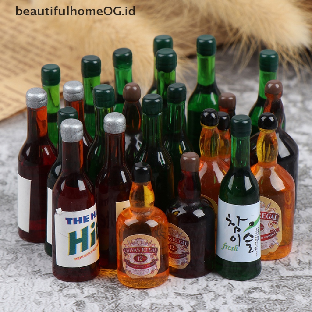 8 Pcs Miniatur Botol Wine Mini Skala 1: 12 Untuk Dekorasi Rumah Boneka