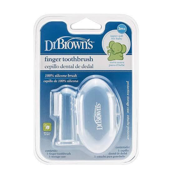 Dr.Brown's Silicone Finger Toothbrush with Case (Sikat gigi/lidah bayi)