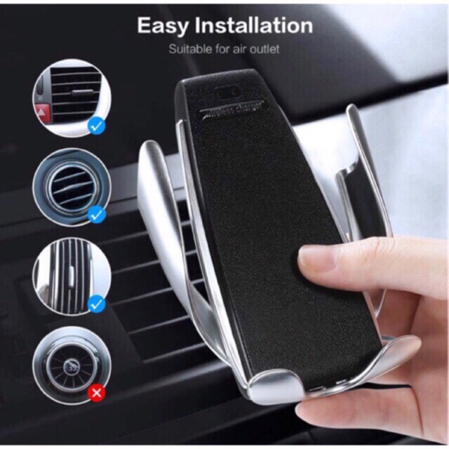 Wireless Car Charger Air Vent Automatic Clamping mountHolder 10W Fast