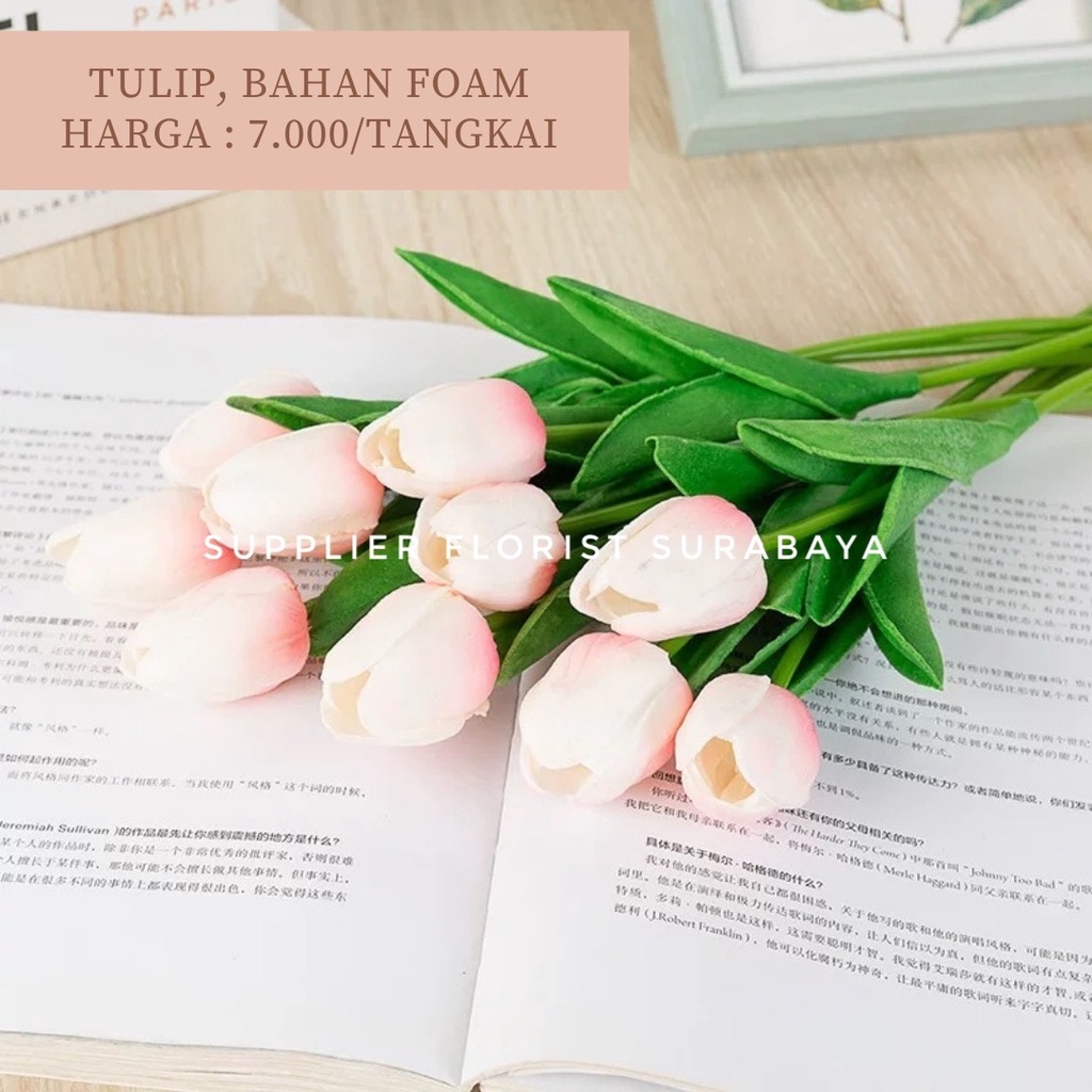 BUNGA TULIP ARTIFICIAL BAHAN FOAM LATEX REAL TOUCH