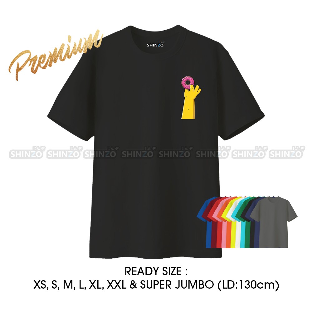 SHINZO - T-Shirt Donat - Kaos Simpsons - T Shirt Bart - Baju Distro - Kaos Polos - Tshirt Casual