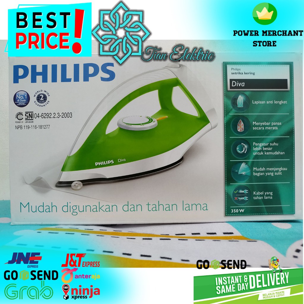 PHILIPS DIVA GC-122 Setrika Listrik Dry Iron