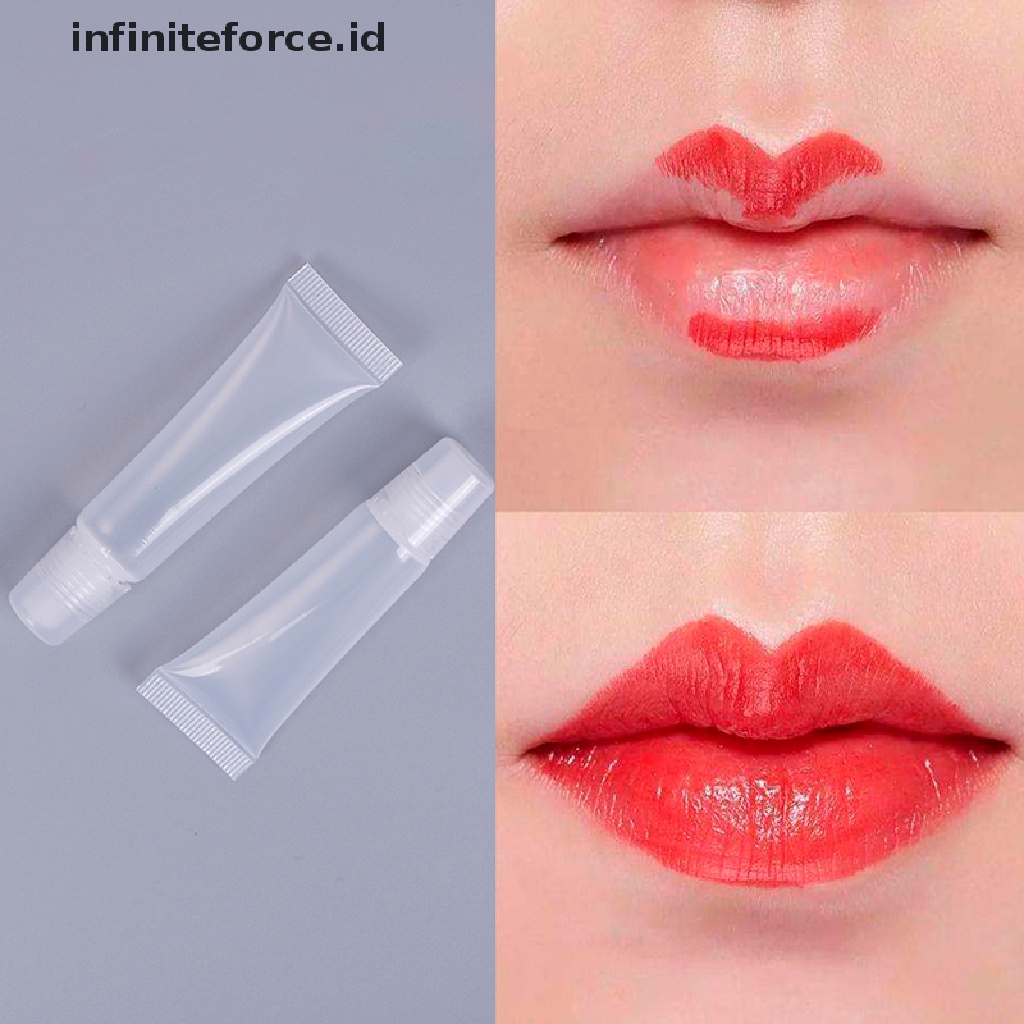 (Infiniteforce.Id) 10pcs / Set Botol Kosong Bahan Plastik Ukuran 8 / 15ml Untuk Lip Gloss / Balm