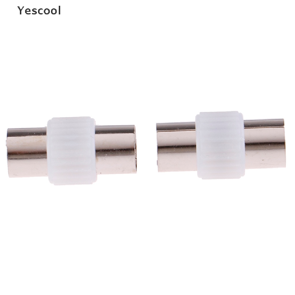 Yescool 2pcs Adapter Jack Coaxial RF Female Ke Female Untuk Antena TV