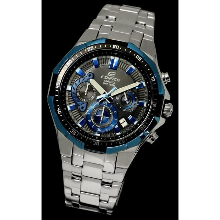 Jam Tangan Pria Casio Edifice EFR-554 Silver List Blue Original BM