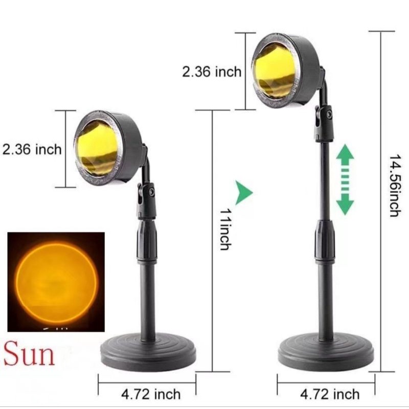 Sunset Lamp Lampu Tidur Proyektor LED Motif Matahari Terbenam 4 Color Style RGB