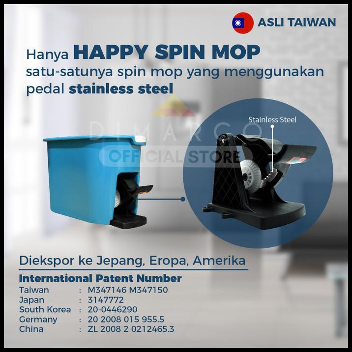 Happy Spin Mop Alat Pel Kualitas Tinggi Dengan Gir Metal Stainless