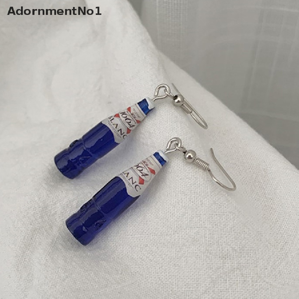 (AdornmentNo1) 1 Pasang Anting Tusuk Bentuk Botol Bir Bahan Resin Untuk Wanita