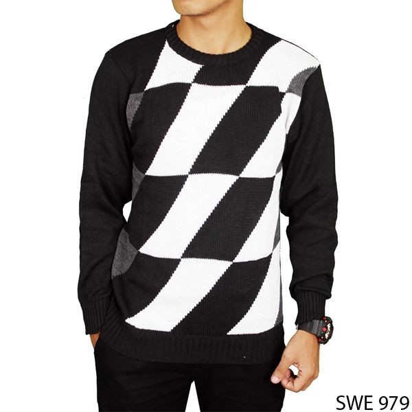 Sweater Kardigan Pria Rajut Hitam – SWE 979