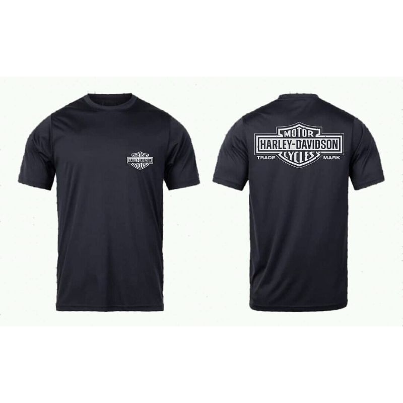KAOS TSHIRT OTOMOTIF HD HARLEY DAVIDSON LOGO KECIL VINTAGE READY WARNA HITAM PUTIH MERAH ABU TUA HIJ