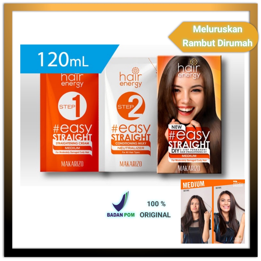 Makarizo Hair Energy Easy Straight 120 mL - Mild MediumStrong - Pelurus Rambut