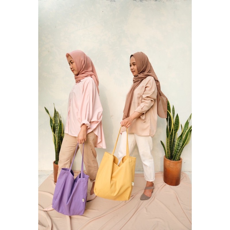 Tote Bag Nudie Baggy Canvas Polos / Tas Totebag - CABICIKS