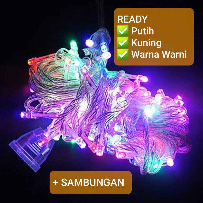 Lampu Natal Tumblr Beras Rice 8 Meter 70 LED Rainbow/White/WarmWhite