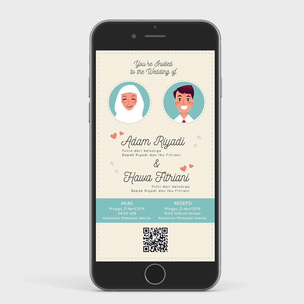 Undangan Pernikahan Digital/Wedding E-Invitation Kartun Unik Lucu A20