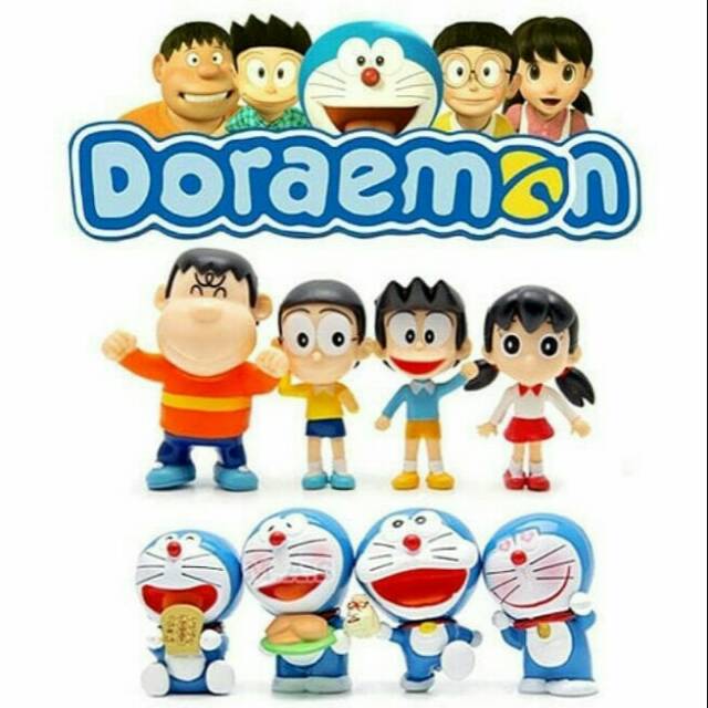 Doraemon Action Figure Set Mainan Cake Topper Hiasan Kue Tart Ultah Best Seller