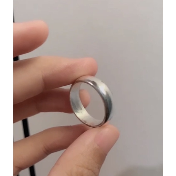 cincin polos tebal perak murni