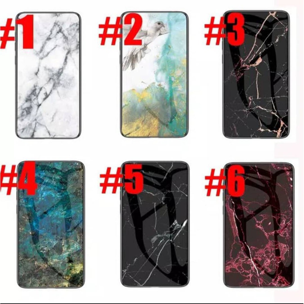 SAMSUNG M30 , M40 , M10S, A51 , A71 PREMIUM CASE CASING GLASS MOTIF MARBLE