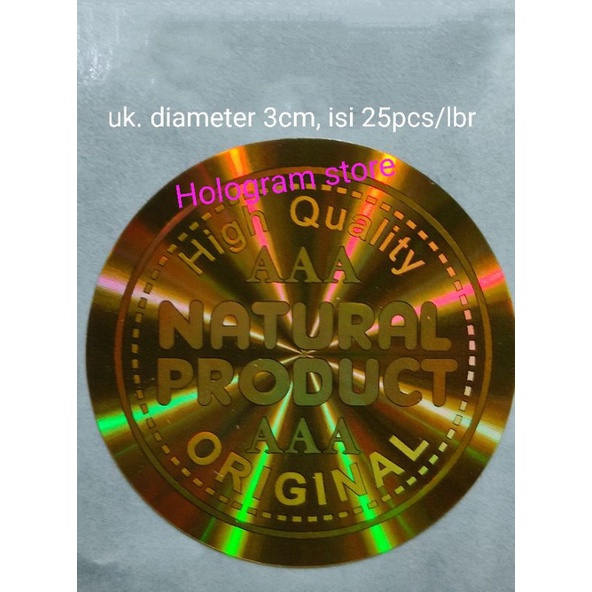 

Stiker hologram original Natural produk AAA 3cm