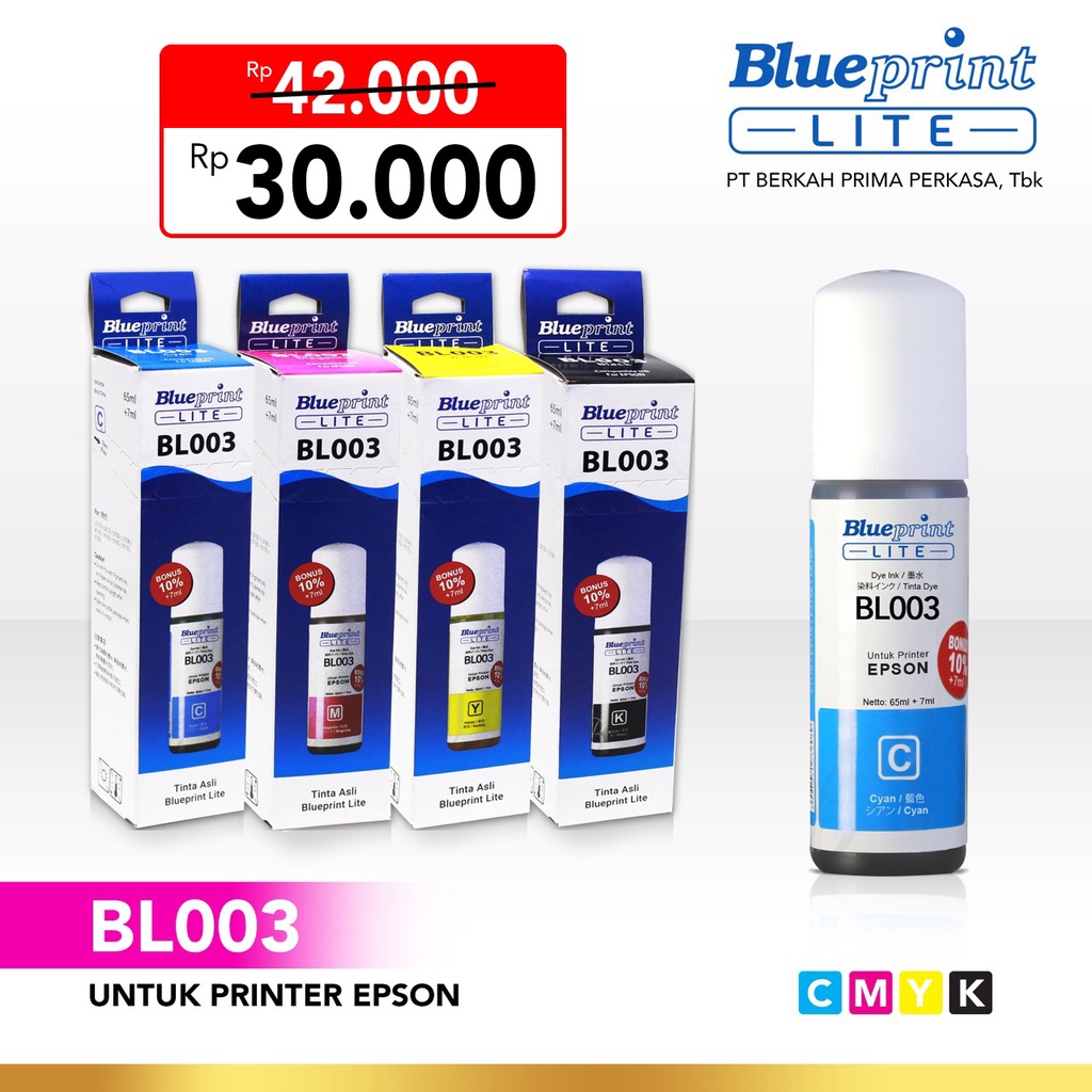 Tinta Epson BLUEPRINT Lite 003 For Printer Epson L1110, L3110 - 72ml