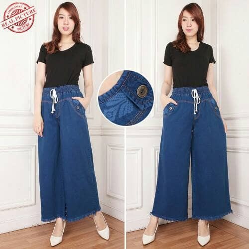 PROMO celana kulot jeans tenny long pant