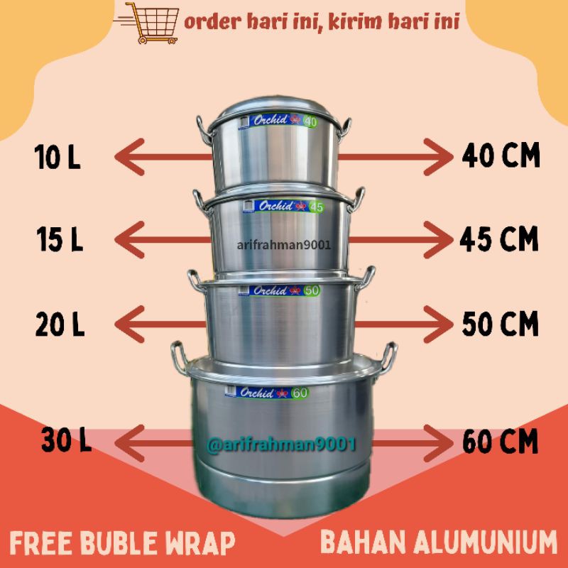 Panci Serbaguna Orchid Langseng No 40-45-50-60 (10-15-20-30 Liter Nasi