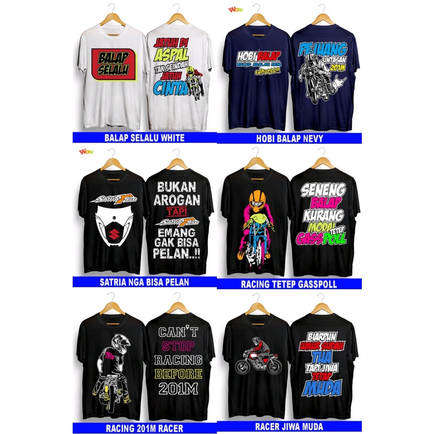 Kaos distro terbaru/baju kekinian motor racing keren kaos simpel termurah masa kini kaos pria dewasa