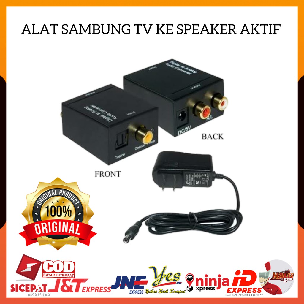 (COD) CONVERTER AUDIO DIGITAL KE ANALOG SPDIF OPTICAL TO ANALOG RCA COAXCIAL UNTUK KE SPEAKER AKTIF
