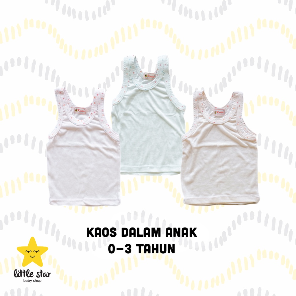 ISI 3 PCS - Kutae Singlet Anak | Kaos Dalam Bayi Cewek Cowok Newborn