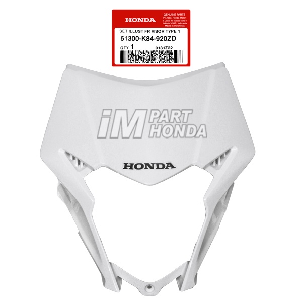 61300-K84-920ZD Visor Set Batok Cover Lampu Depan CRF 150 L Putih JKT
