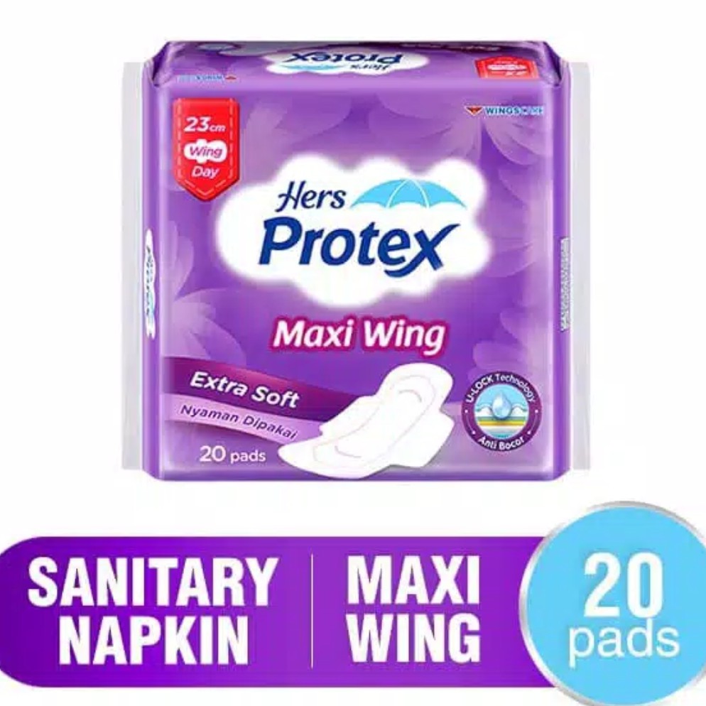 PROTEX hers Day maxi wing 23cm 20 pads Nonwing 24 pads pembalut soft kewanitaan (no.214)