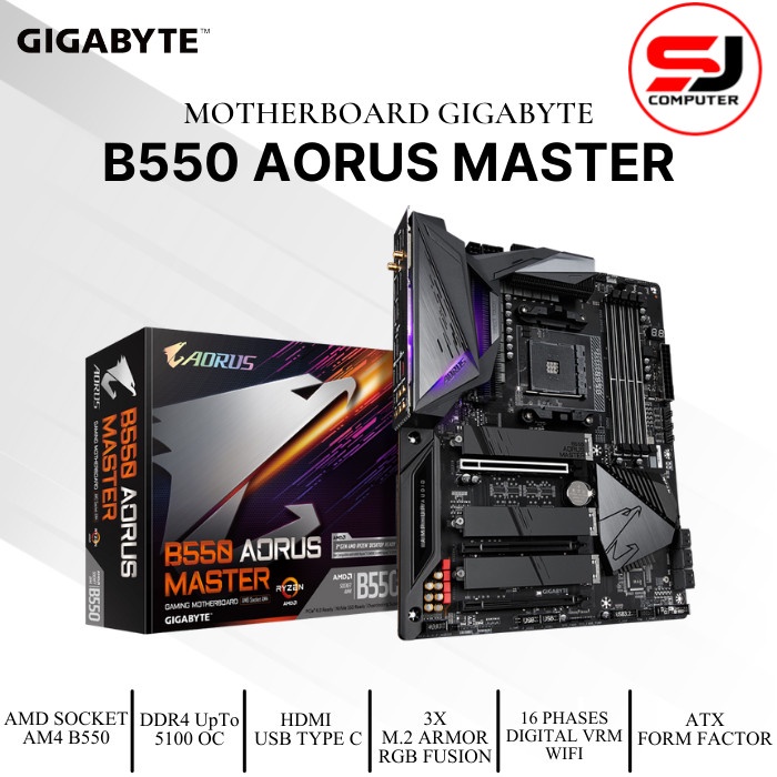 MOTHERBOARD GIGABYTE B550 AORUS MASTER